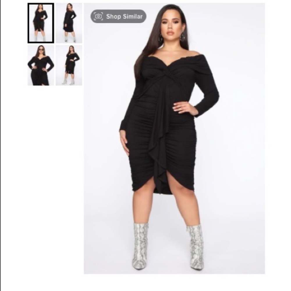 MIDI dress with tied, hanging belt